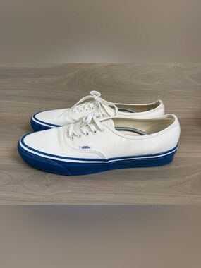 Vans Lx Authentic 44 Duck Canvas White Blue Men's Skate Casual Shoes Men’s 11.5